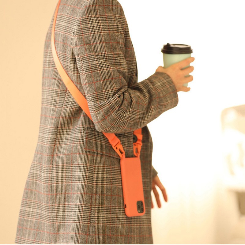 Ốp Điện Thoại Silicon Có Dây Đeo Chéo Cho iPhone 13 12 11 Pro Max XS XR X 8 7 PLUS SE