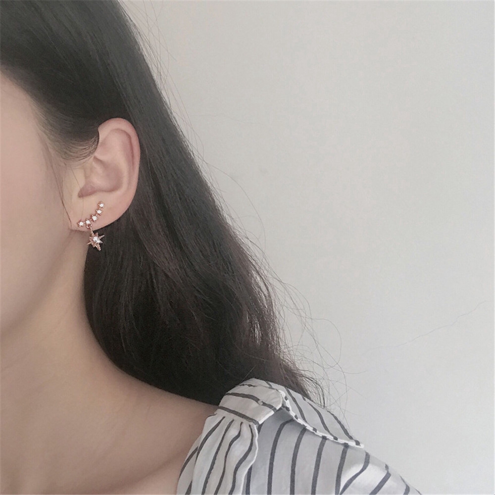 1 Đôi Bông Tai Hình Ngôi Sao Phong Cách Hàn Quốc