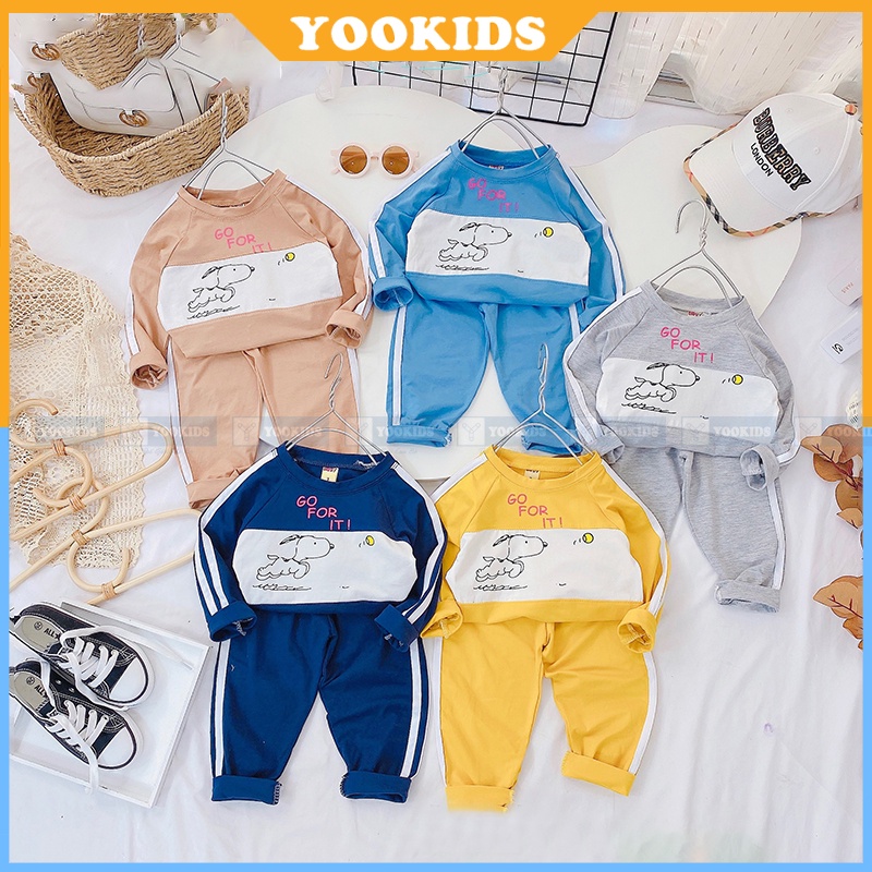 Bộ Dài Tay Cho Bé -SALE- Bộ Dài Tay Bé Trai Bé Gái YOOKIDS Chất Cotton Thấm Hút Mô Hôi &amp; Co Giãn 4 Chiều 10 - 22kg