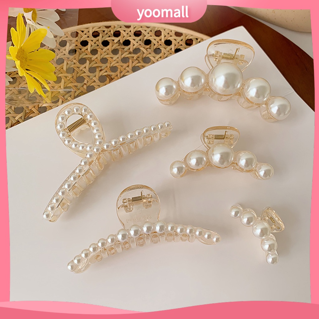 Kẹp Tóc Càng Cua Đính Ngọc Trai Giả Thời Trang Dành Cho Nữ