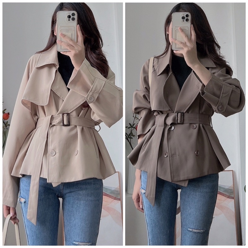 Áo mangto hai lớp siêu xinh, chuẩn form dáng Hàn Quốc cho các nàng