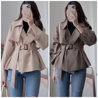 Áo mangto hai lớp siêu xinh, chuẩn form dáng Hàn Quốc cho các nàng