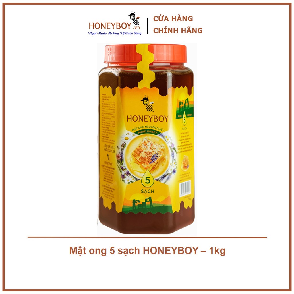 Mật ong thiên nhiên 5 sạch HONEYBOY 1KG