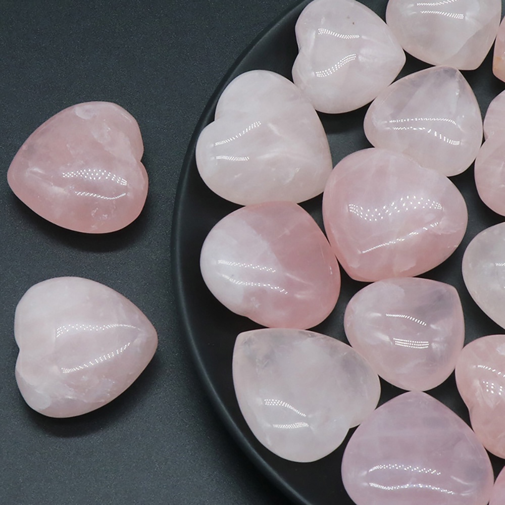 Đá Trái Tim Rose Quartz Size Siêu Lớn 4-5 Cm Thanh Tẩy Năng Lượng DA52