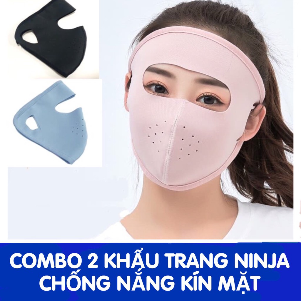 Set 2 khẩu trang ninja chống nắng kín mặt - Chống tia UV, bụi bẩn, vi khuẩn