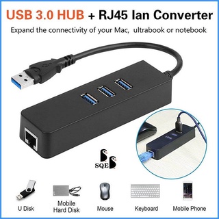 Bộ Chia 3 Cổng USB 3.0 2.0 Sang RJ45 Type C Sang RJ45 LAN Ethernet Cho Laptop MAC