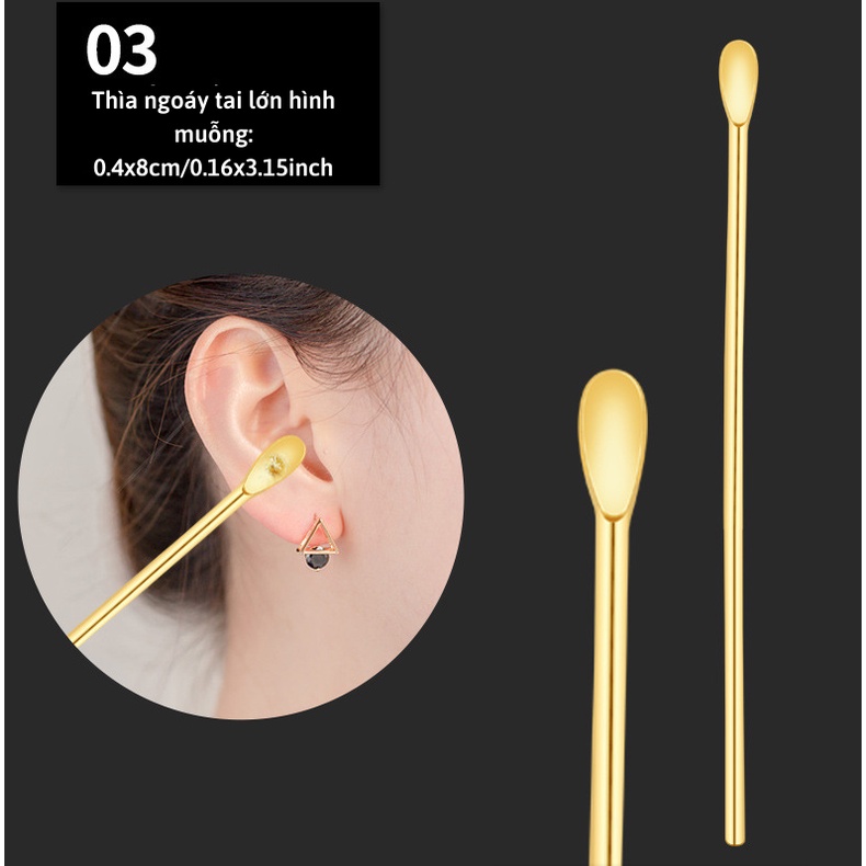 [HCM] Bộ 6 dụng cụ vệ sinh tai chăm sóc sức khỏe mạ vàng cao cấp