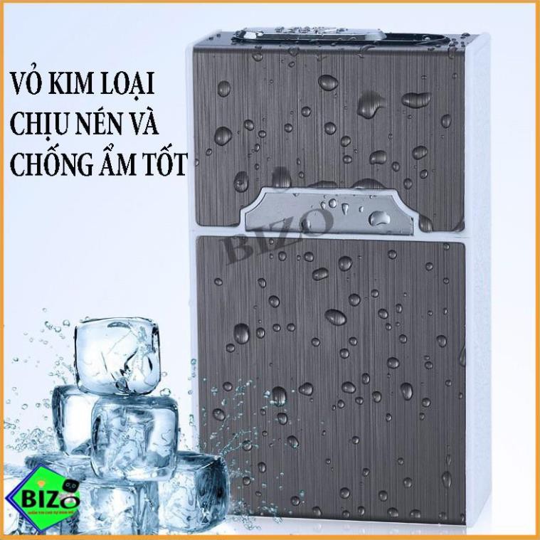 [SIÊU TIỆN LỢI - 2 trong 1] Hộp đựng thuốc lá 20 điếu chống ẩm, chống chịu va đập kiêm bật điện vonfram sạc USB