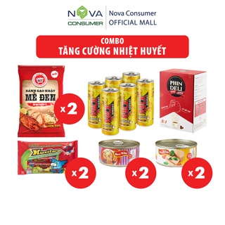 Combo Tăng cường nhiệt huyết (Đồ hộp Master T, Xúc Xích Xuxifarm, Bánh gạo Tê Tê, Cà Phê PhinDeli, Tăng lực Rock Energy)