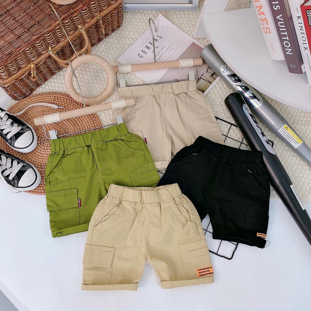 [Bán Sỉ] Quần Kaki Bé Trai Vải Mềm Co Giãn Có Túi Sành Điệu Size 8-22kg DNK156