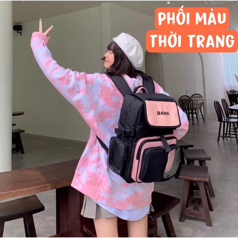 Balo Bama 444 Backpack Hologram (Tặng Kèm Bông 7 Màu) 2810 Clothes Shop Balo Bama Đi Học Đi Chơi Ulzzang Unisex