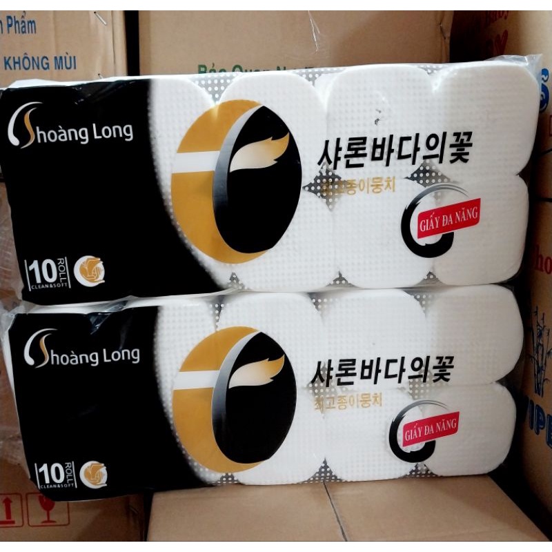 Giấy Hoàng Long 1 Lốc 10 Cuộn Không Lỏi.