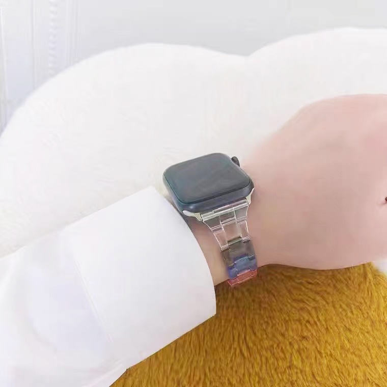Dây Đeo Đồng Hồ Trong Suốt Cho Apple Watch Series SE 7 6543 38 41 45 40mm 42 44mm