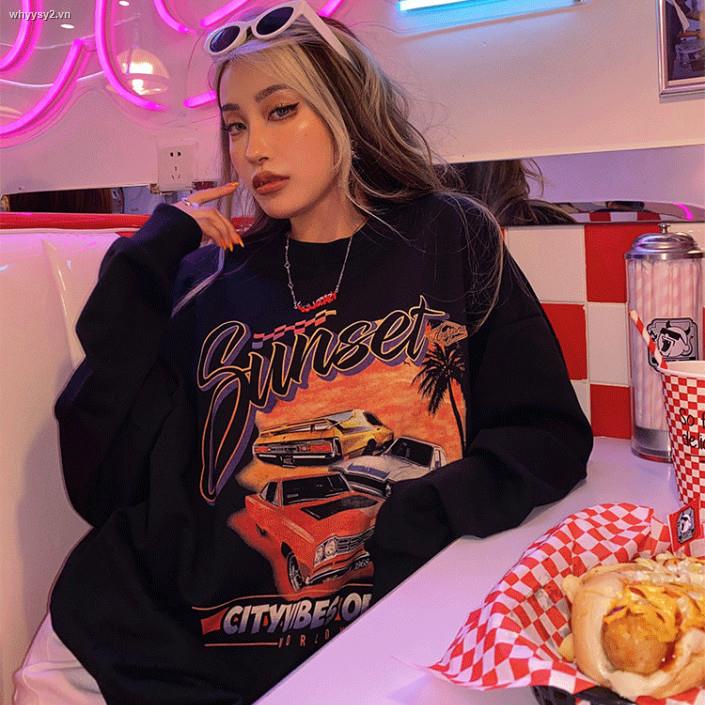 Áo Sweater Cổ Tròn Phong Cách Hip Hop Âu Mỹ Thời Trang Xuân Thu Cho Nữ