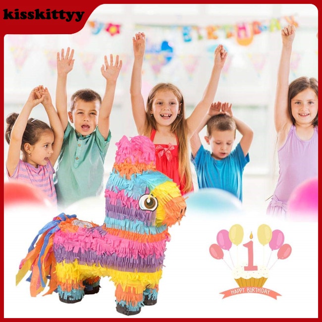 Bộ Đồ Chơi Pinata Hình Con Lừa Nhỏ Màu Cầu Vồng Dành Cho Trẻ Em