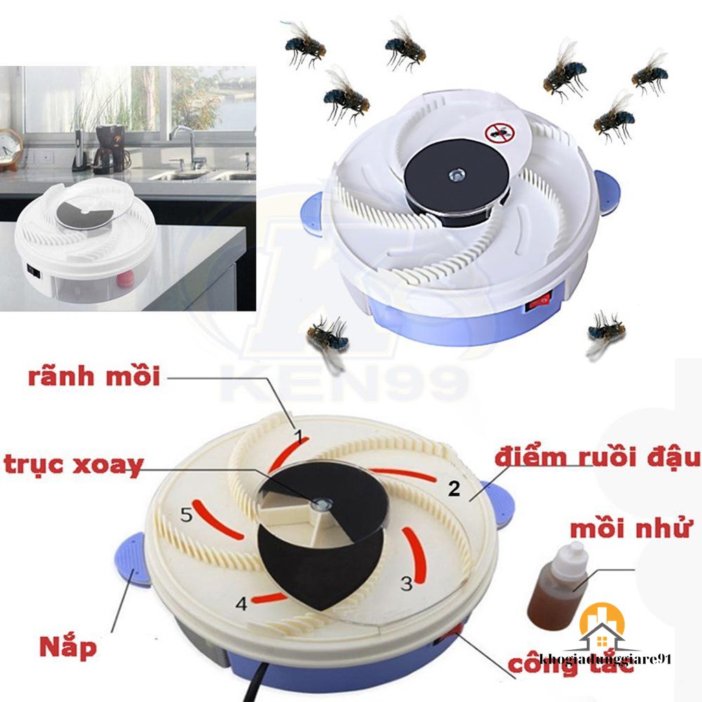 Máy Bắt Ruồi Tự Động Thông Minh ❤️FREESHIP❤️ Máy Bắt Ruồi Chạy Điện Không Dùng Hóa Chất