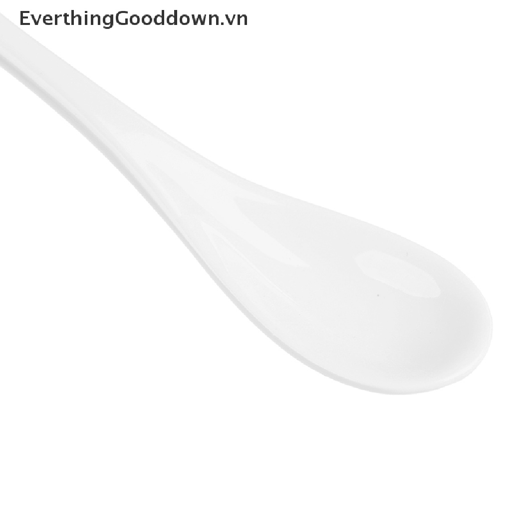 Everthinggood Muỗng Sứ Trắng Ngắn Tay Dài Ăn Súp Trà Tráng Miệng