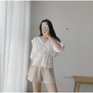 áo cổ V ren bèo SA372 1994closet