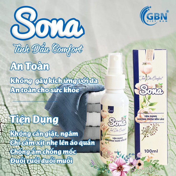 Combo 10 chai xả vài khô Sona - Hương Comfort baby 100ml