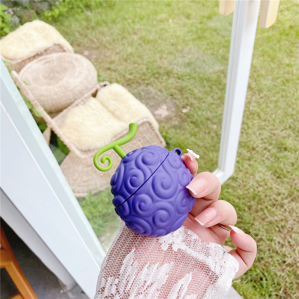 Vỏ Bảo Vệ Hộp Sạc Tai Nghe Airpods Pro 1/2/3 Bằng Silicon Hình Trái Cây Ác Quỷ Dễ Thương airpods 1 2