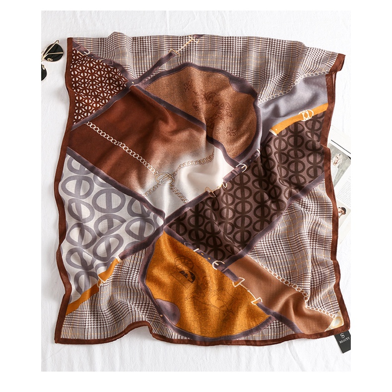 Khăn Choàng Lụa Cotton Lanh Chống Nắng In Họa Tiết Thời Trang Hàn Quốc 24H Cho Nữ