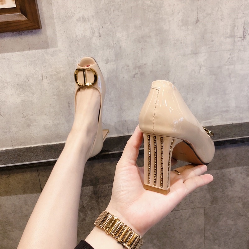 Giày Cao Gót Hở Mũi Gót Đính Đá Hàng Quảng Châu Loại 1
