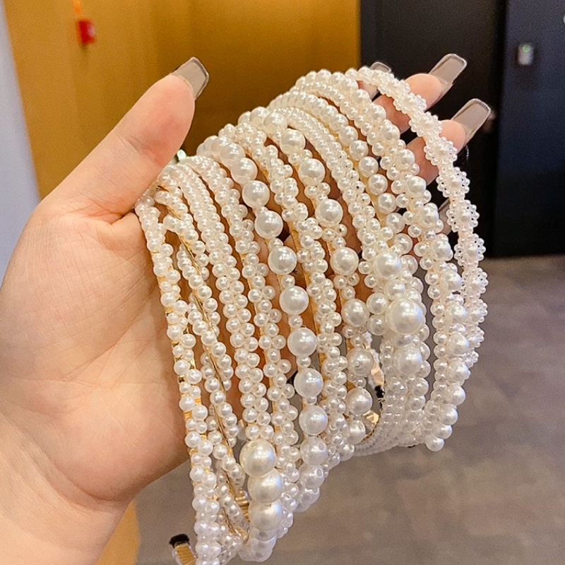 Băng Đô Đính Ngọc Trai Thiết Kế Mới Thời Trang Mùa Hè Theo Phong Cách Hàn Quốc