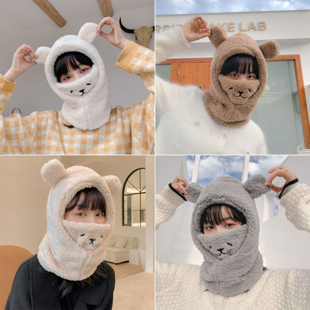 Mũ len tai gấu thời trang mùa đông đáng yêu cho nữ