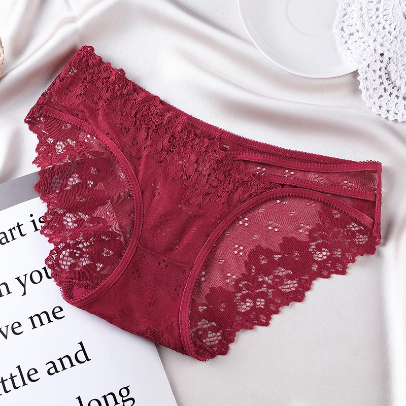 Quần Lót Ren Không Đường May Lưng Thấp Plus Size M-XL
