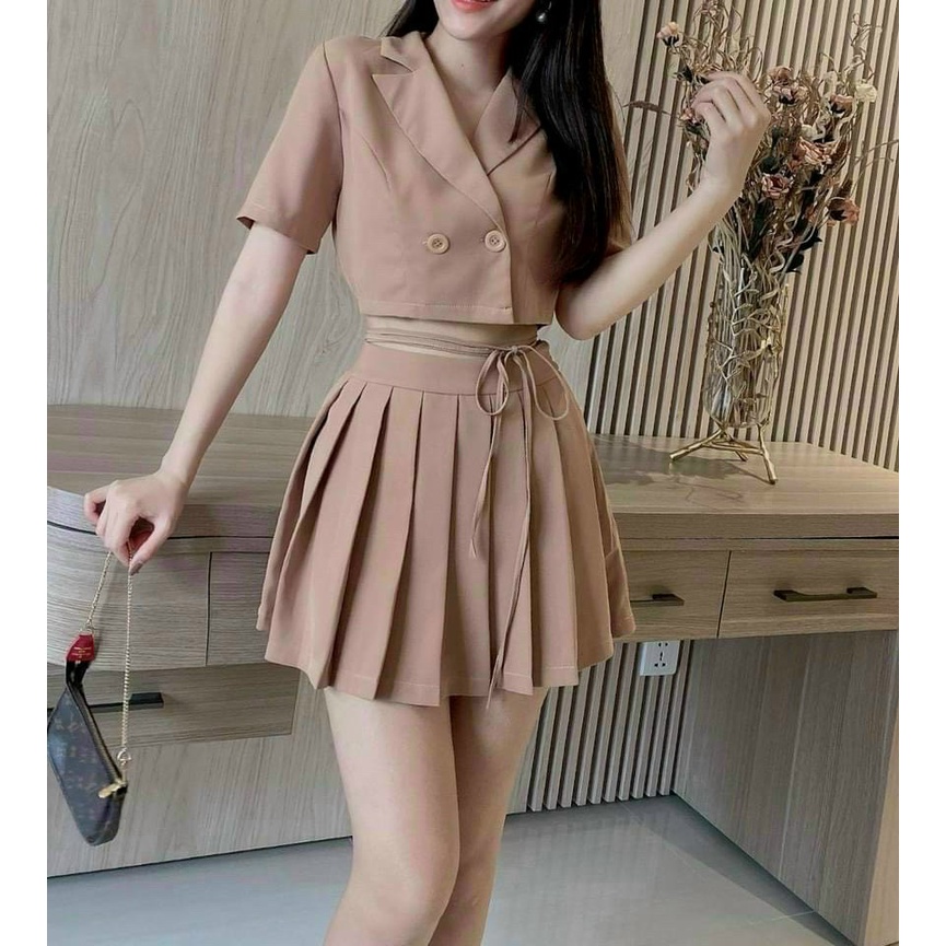 SET VÁY KIỂU VEST LỬNG SÀNH ĐIỆU CHẤT LIỆU TUYẾT MƯA  ĐỘC LẠ DXS
