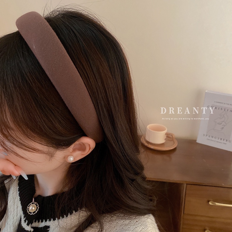 Băng Đô Cài Tóc Bằng Vải Xốp Họa Tiết Hoạt Hình Đơn Giản Thời Trang Hàn Quốc