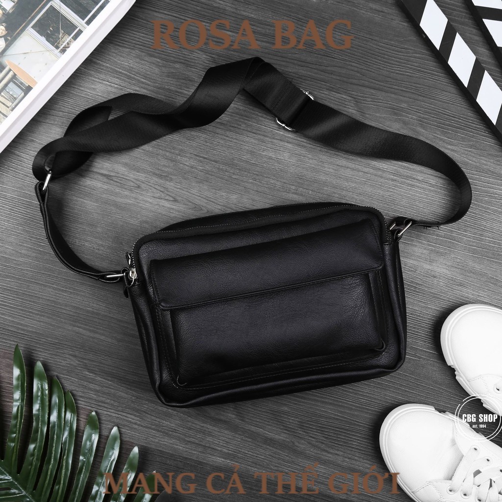 TÚI CHÉO DA TRƠN ( 4 ngăn tiện lợi )- túi nam phong cách hàn quốc tuideocheonguc Mys Bag