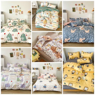 Bộ vỏ chăn ga gối - 8 mẫu hoạ tiết hoạt hình cute - Chất liệu Poly - Đủ kích thước đệm (Không kèm ruột chăn, ruột gối)