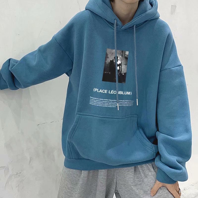 Áo hoodie AOKANG dáng rộng thiết kế thời trang phong cách Hong Kong cho nam