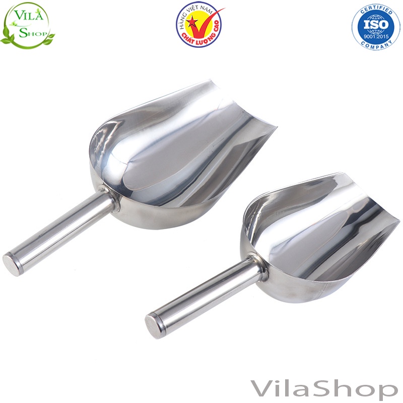 Muôi Xúc Đá, Dụng Cụ Múc Đá - Múc Các Loại Hạt Bằng Inox 304 Tay Cầm Chắc Chắn An Toàn Tiện Lợi