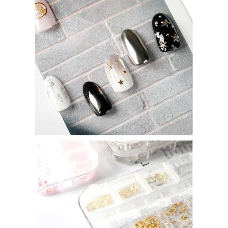 Trang Trí Móng Tay Nghệ Thuật Nail Với Các Hình Phụ Kiện Tổng Hợp - Lẻ 1 Khay 12 mẫu