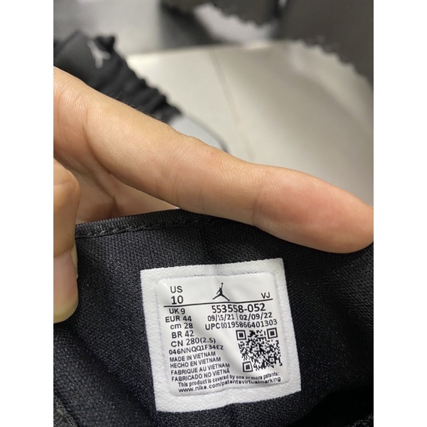 [Bao chính hãng trọn đời]Giày Jordan 1s màu xám Smoke Grey V4 Shadow cổ thấp mã 553558-052