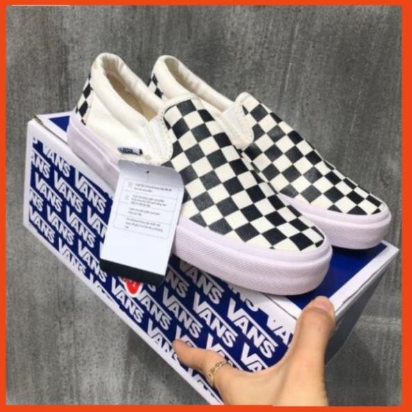 Giày VANS caro , giày van lười slip on kẻ ô , giày học sinh hot hit [ free ship + hoàn xu ]