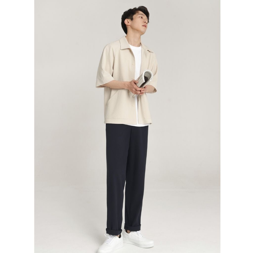 Quần Baggy Kaki unisex ANYOUNG Basic nam nữ cạp chun ống rộng phong cách Hàn Quốc ulzzang QD20