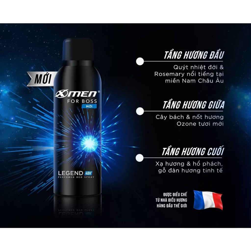 Xịt khử mùi Xmen For Boss Legend - 150ml