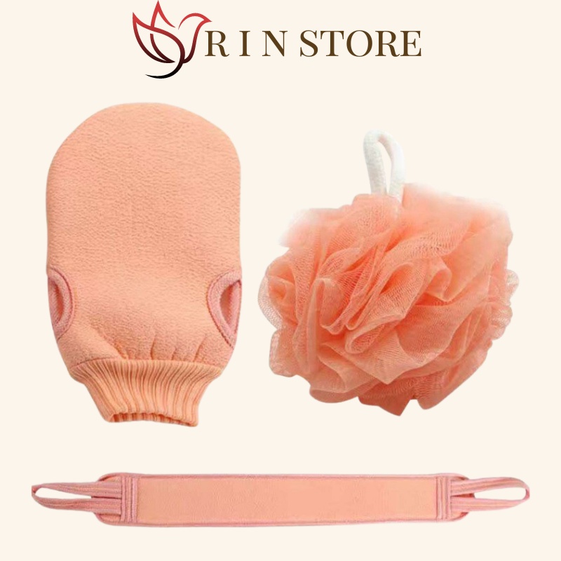 Bông Tắm Tẩy Tế Bào Chết Bông Tắm Kì Ghét Cọ Lụng, 2 Mặt Siêu Mềm Tiền ích RIN