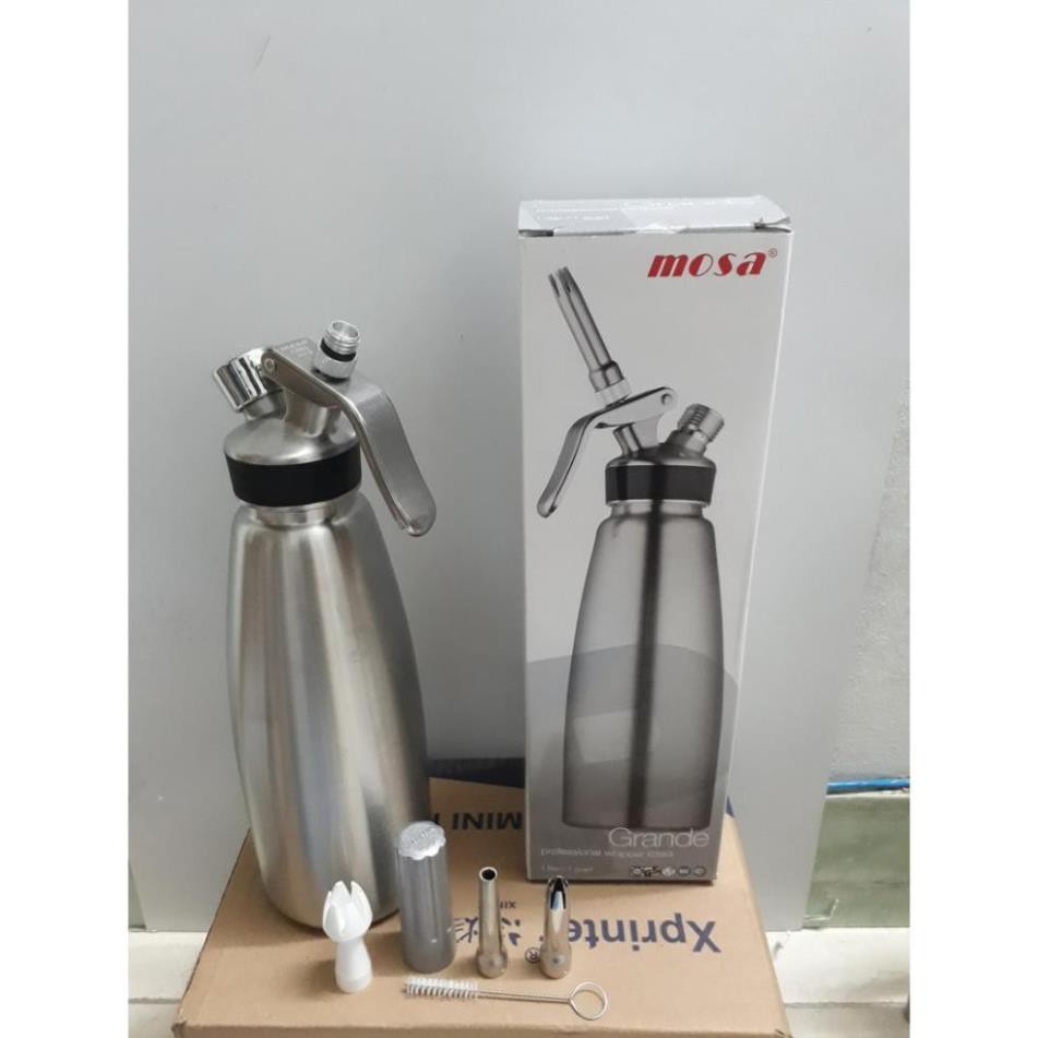 Bình xịt kem tươi Mosa chất liệu Inox 1L