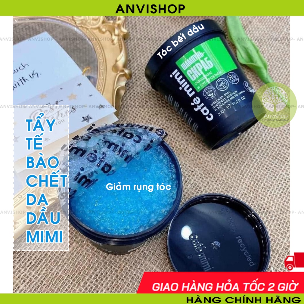 Dầu gội - Tẩy da chết da đầu Cafe Mimi Shampoo Scrub làm sạch sâu cho tóc tơi &amp; bồng bềnh, giảm gàu ngứa, kiềm dầu