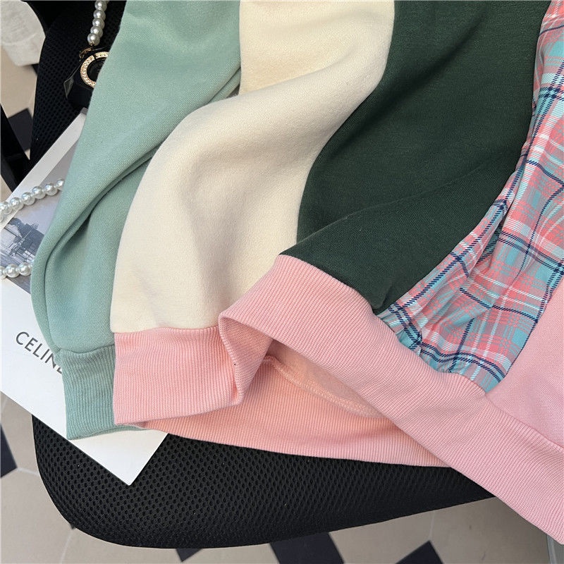 Áo Sweater Cổ Tròn Dáng Rộng Mỏng Màu Sắc Tương Phản Thời Trang Trẻ Trung