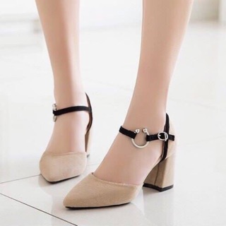 Sandal 7 phân gót vuông