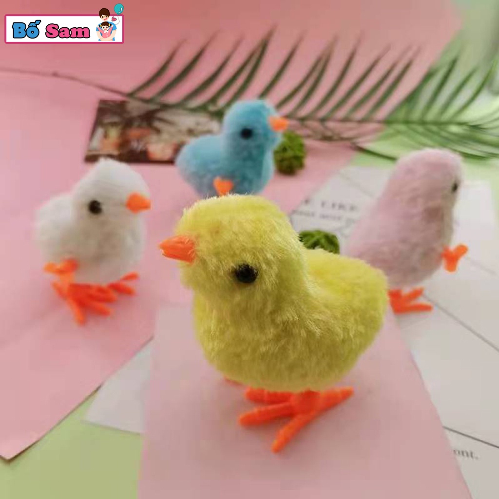 Đồ chơi gà con vặn cót bằng bông chạy lon ton đáng yêu cho bé Shop Bố Sam