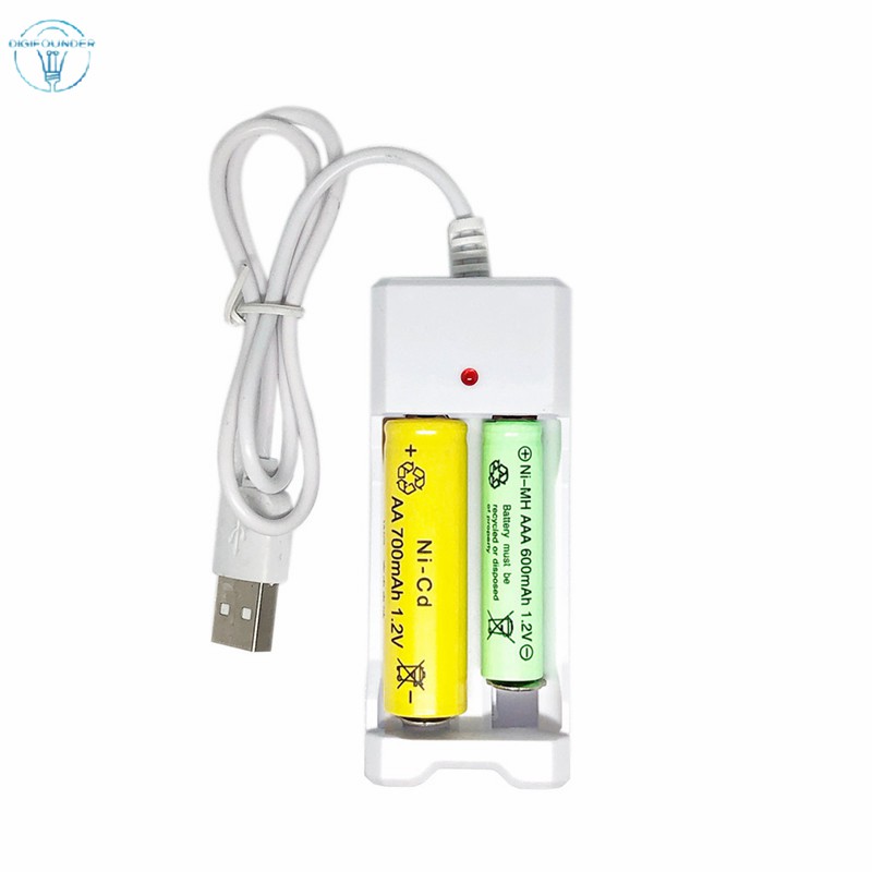 Thiết bị sạc pin Usb với 2 khe cắm sạc nhanh cho pin AAA / AA