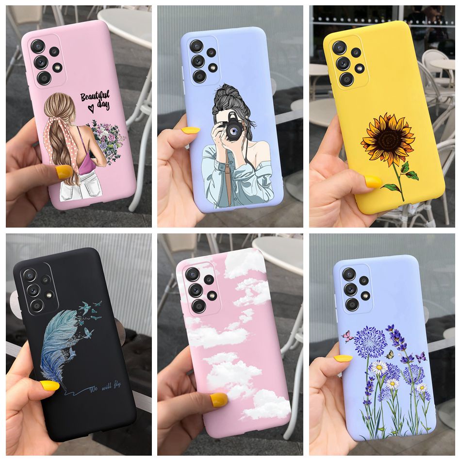 Ốp Điện Thoại TPU Silicon Mềm Màu Kẹo Hình Hoa Hướng Dương Cho Samsung Galaxy A23 SM-A235F A236B 2022 SamsungA23 A 23 4G 5G