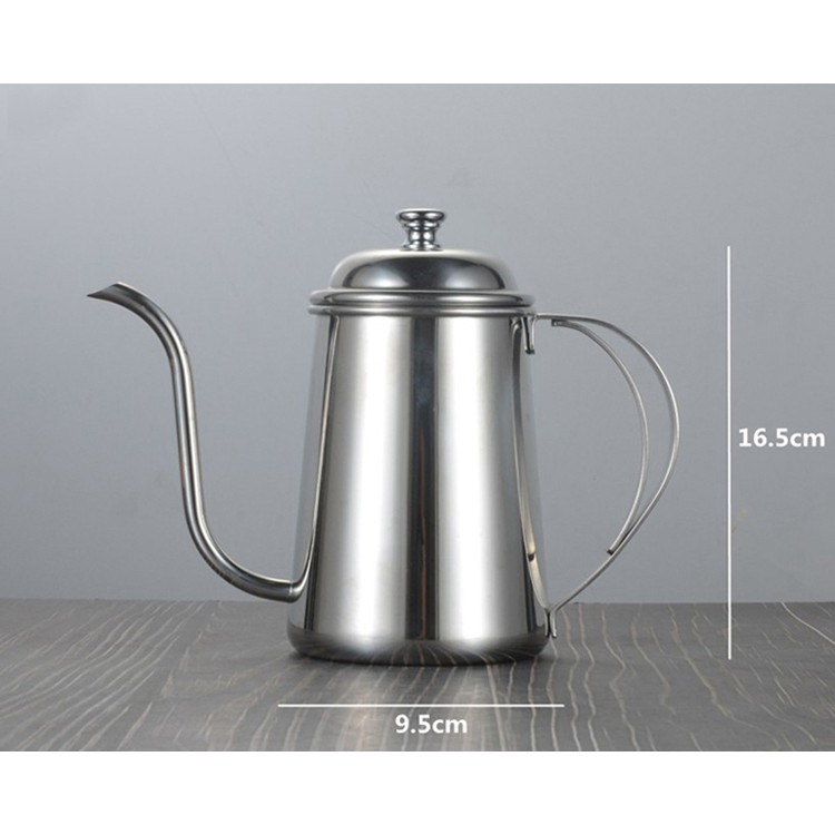 Ấm pha cà phê inox không có nắp đủ loại kích cỡ pour over drip