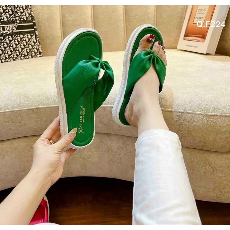 Dép Bánh Mì Kẹp Ngón Sang Chảnh Nữ Cao 3 Phân Đế Đúc